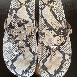 Tory Burch Size 10 Miller Cloud Embossed Leather sandals. New with Dust Bag
